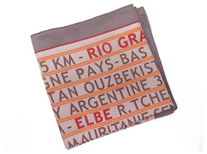 Hermès SCIALLE HERMES LE FONTI DELLA VITA RAWYLER 90 SETA BEIGE - vista 11