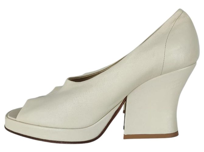 Décolleté aperti Bottega Veneta Bianco Crudo - vista 3