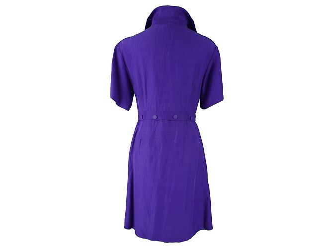 Lila Leinenkleid mit V-Ausschnitt SANDRO - Ansicht 3