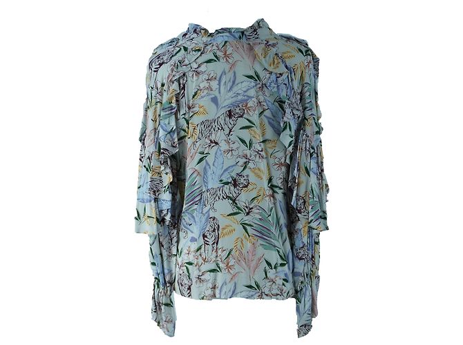 Blusa de viscosa sostenible con estampado floral blanco Maje - vista 3