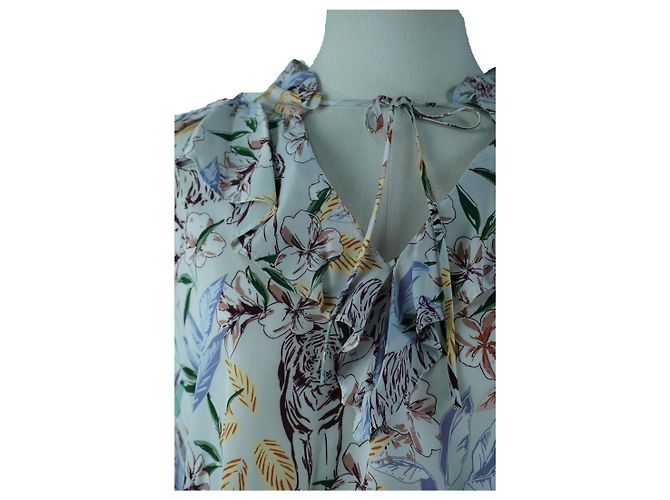Blusa de viscosa sostenible con estampado floral blanco Maje - vista 4