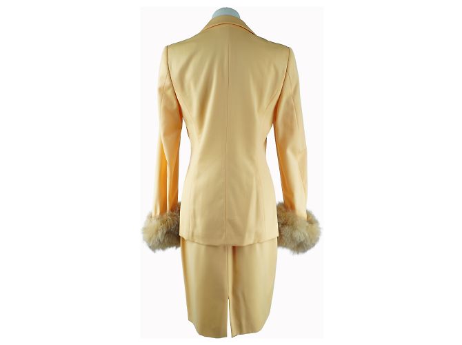 Escada Vintage Yellow Office Set Blazer with Skirt - view 3