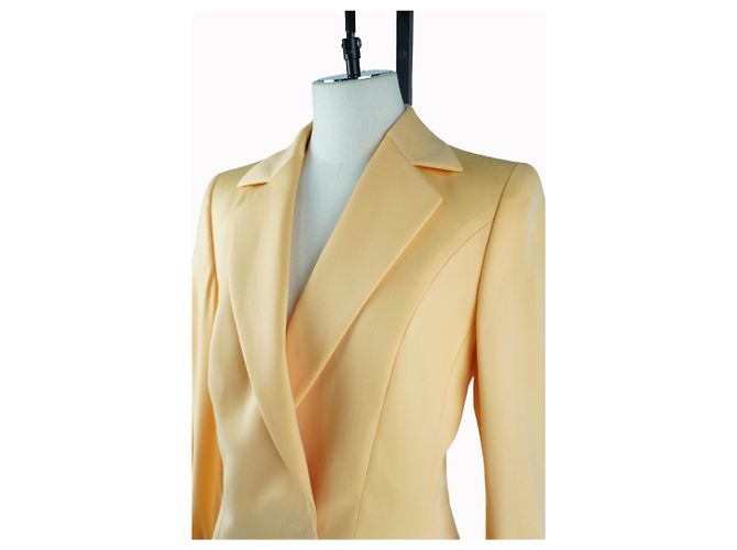 Escada Vintage Yellow Office Set Blazer with Skirt - view 4