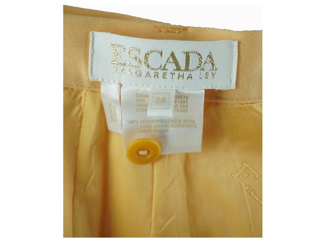 Escada Vintage Yellow Office Set Blazer with Skirt - view 5