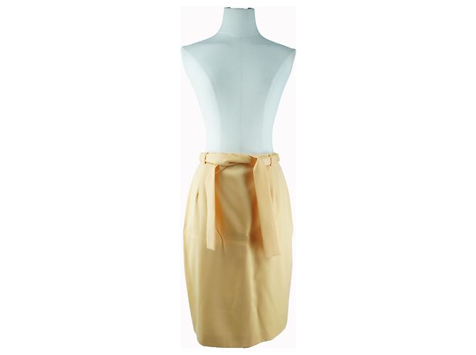 Escada Vintage Yellow Office Set Blazer with Skirt - view 8