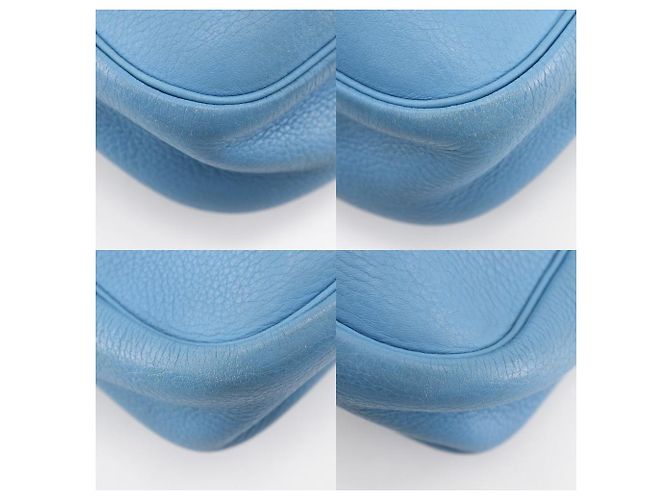 Borsa a Spalla Hermès Trim31 Toile H Triomphe Clemence Blu - vista 4