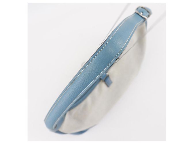Borsa a Spalla Hermès Trim31 Toile H Triomphe Clemence Blu - vista 5