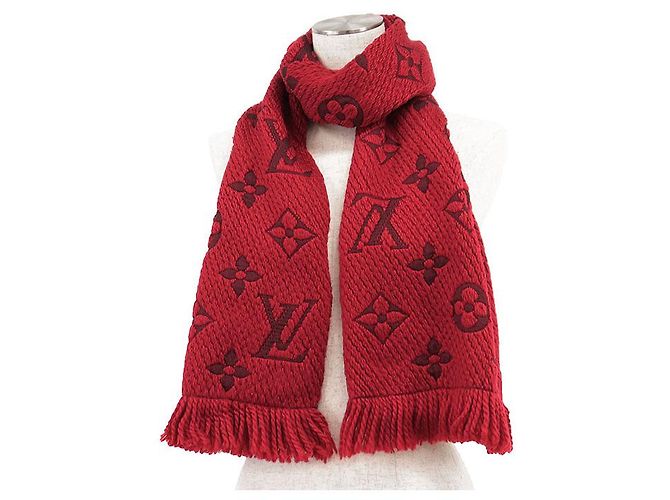 Sciarpa Logomania in Lana e Seta Louis Vuitton Rosso - vista 2