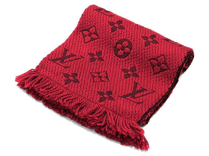 Sciarpa Logomania in Lana e Seta Louis Vuitton Rosso - vista 4