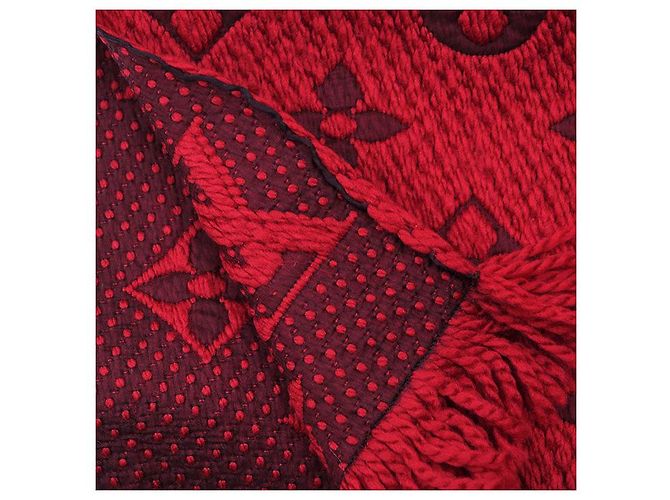 Sciarpa Logomania in Lana e Seta Louis Vuitton Rosso - vista 6