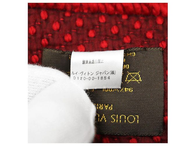 Sciarpa Logomania in Lana e Seta Louis Vuitton Rosso - vista 9
