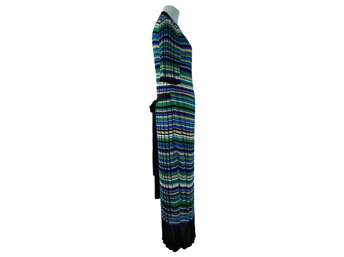 Vestido maxi plisado a rayas Maje Multicolor - vista 2