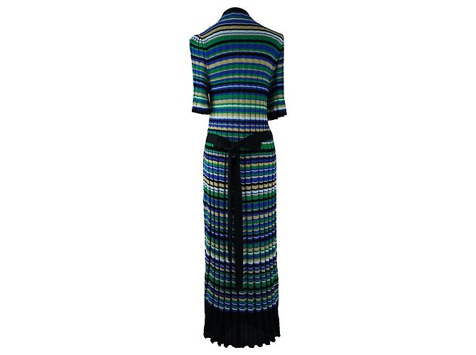 Vestido maxi plisado a rayas Maje Multicolor - vista 3