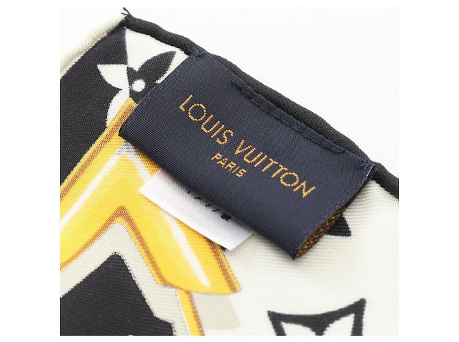 Cachecol de seda Monogram Confidential da Louis Vuitton para mulheres, branco, preto e multicolorido, - vista 2