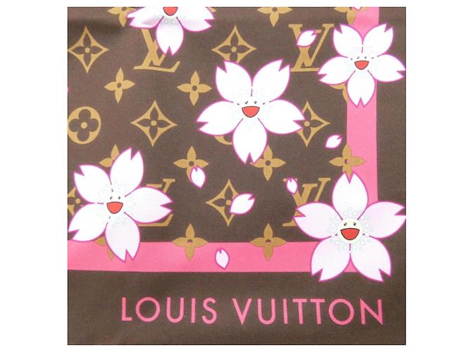 Sciarpe in seta marroni Louis Vuitton Marrone - vista 2