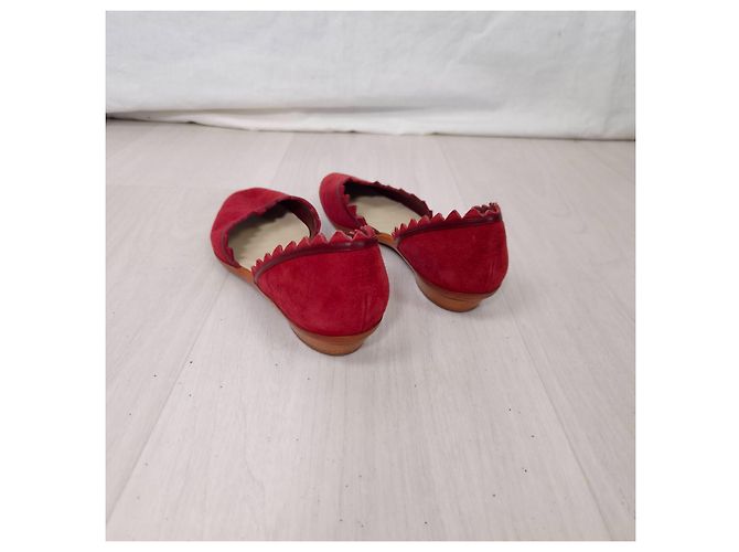 Salvatore Ferragamo Bailarinas burdeos de ante Ferragamo - vista 5