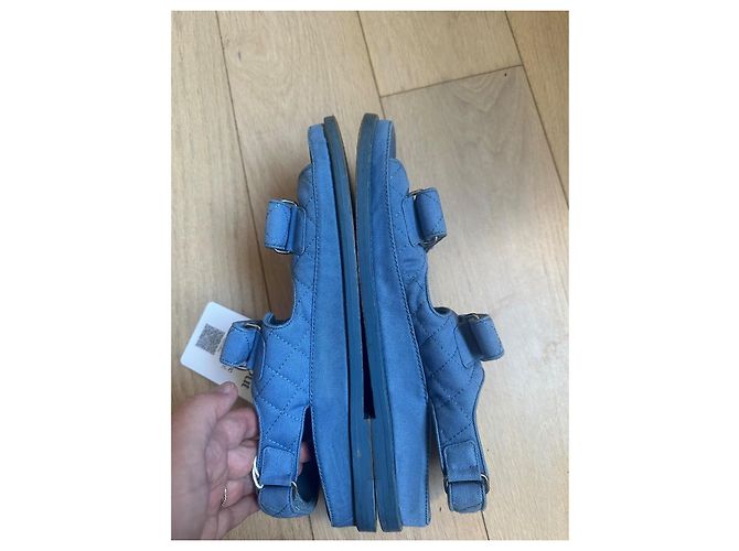 Chanel Dad Sandalen Denim Blau - Ansicht 3
