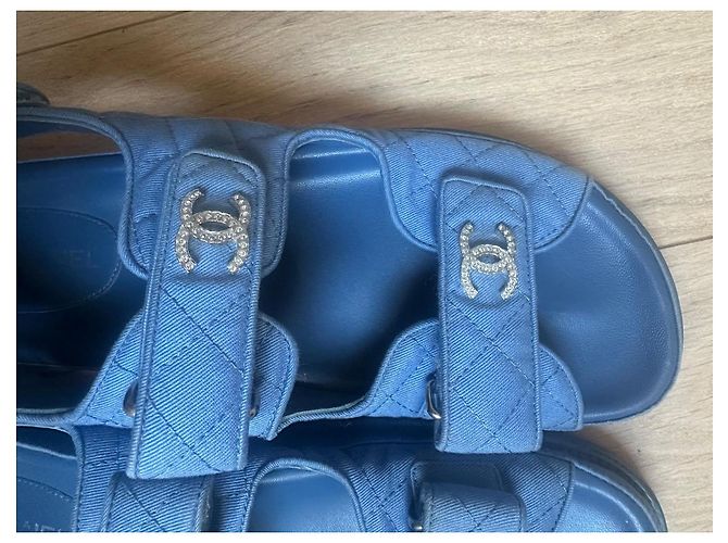 Chanel Dad Sandalen Denim Blau - Ansicht 7