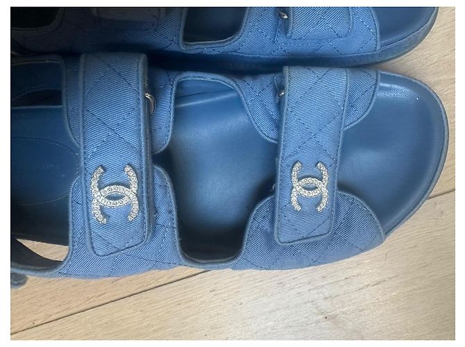 Chanel Dad Sandalen Denim Blau - Ansicht 8