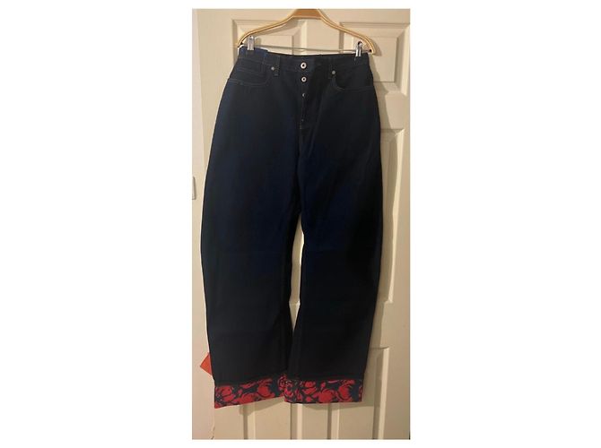 Jeans de pierna ancha de cintura alta BURBERRY Azul - vista 4