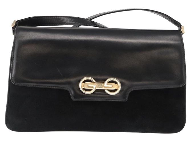 Borsa a Spalla GUCCI in Camoscio Nero e Oro Auth ep12880 D'oro - vista 13