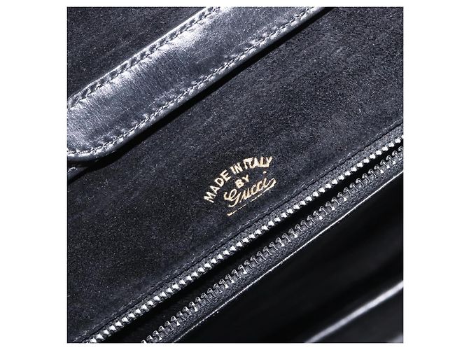 Borsa a Spalla GUCCI in Camoscio Nero e Oro Auth ep12880 D'oro - vista 18