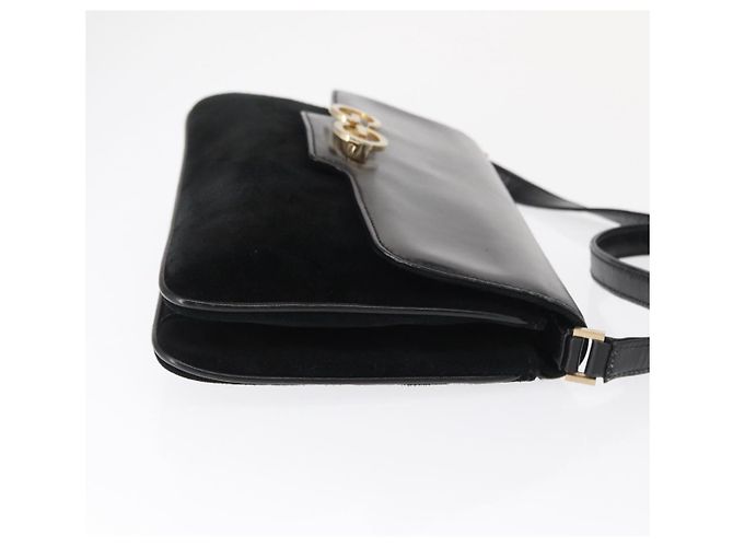 Borsa a Spalla GUCCI in Camoscio Nero e Oro Auth ep12880 D'oro - vista 3