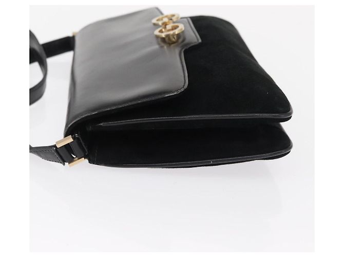 Borsa a Spalla GUCCI in Camoscio Nero e Oro Auth ep12880 D'oro - vista 4