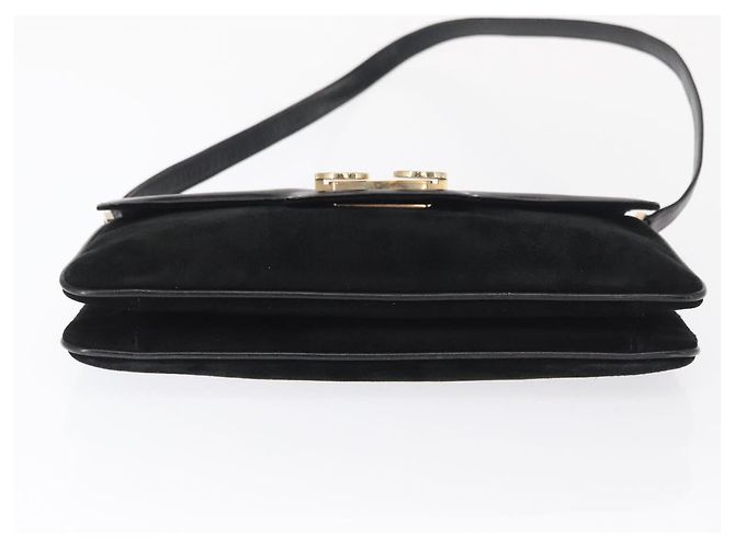 Borsa a Spalla GUCCI in Camoscio Nero e Oro Auth ep12880 D'oro - vista 5