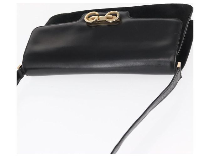 Borsa a Spalla GUCCI in Camoscio Nero e Oro Auth ep12880 D'oro - vista 6
