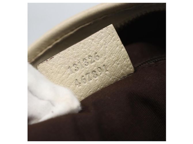 Borsa a Spalla GG Canvas Gucci Beige Oro 131326 Auth 167914 D'oro - vista 12
