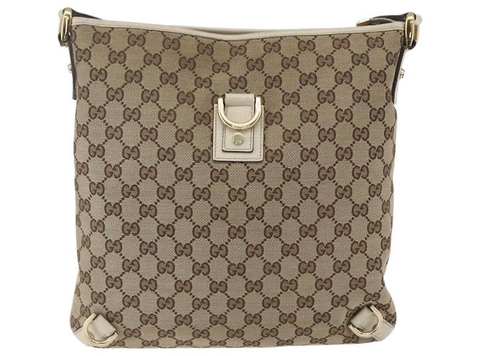 Borsa a Spalla GG Canvas Gucci Beige Oro 131326 Auth 167914 D'oro - vista 13