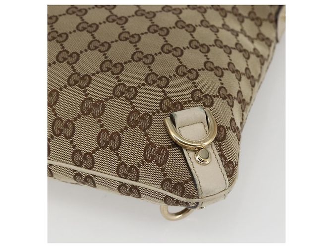 Borsa a Spalla GG Canvas Gucci Beige Oro 131326 Auth 167914 D'oro - vista 15