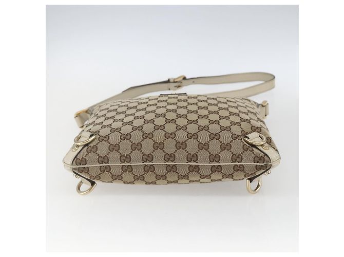 Borsa a Spalla GG Canvas Gucci Beige Oro 131326 Auth 167914 D'oro - vista 5