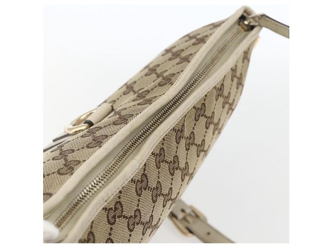 Borsa a Spalla GG Canvas Gucci Beige Oro 131326 Auth 167914 D'oro - vista 6