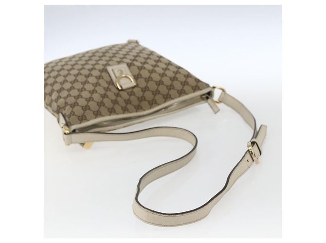 Borsa a Spalla GG Canvas Gucci Beige Oro 131326 Auth 167914 D'oro - vista 7