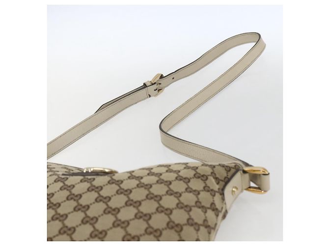 Borsa a Spalla GG Canvas Gucci Beige Oro 131326 Auth 167914 D'oro - vista 8