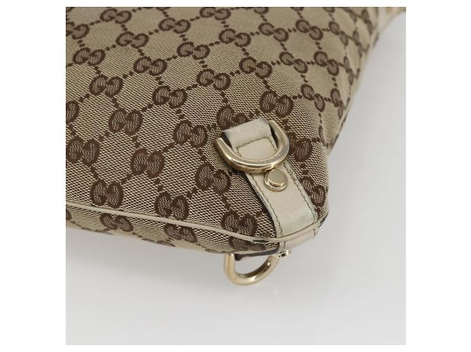 Borsa a Spalla GG Canvas Gucci Beige Oro 131326 Auth 167914 D'oro - vista 9