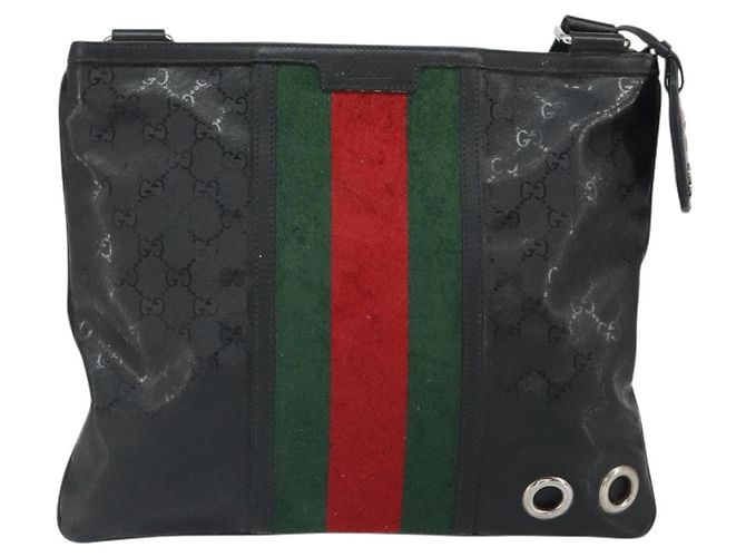 Borsa Web Sherry Line GG di GUCCI Nera Argento Rossa 269379 Auth bs32569 Nero Rosso - vista 13