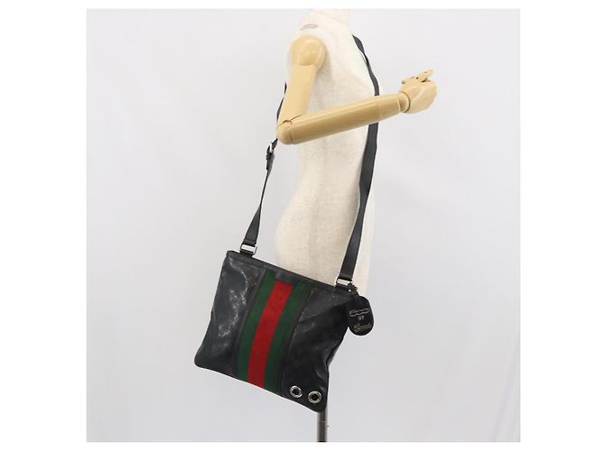Borsa Web Sherry Line GG di GUCCI Nera Argento Rossa 269379 Auth bs32569 Nero Rosso - vista 23