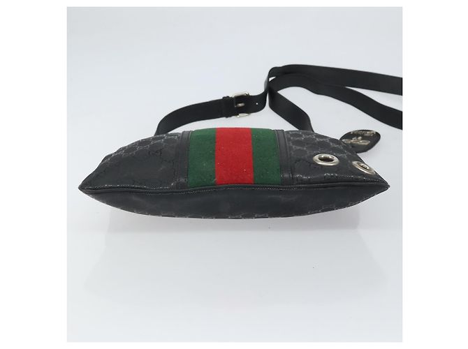 Borsa Web Sherry Line GG di GUCCI Nera Argento Rossa 269379 Auth bs32569 Nero Rosso - vista 5