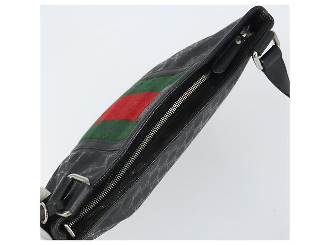 Borsa Web Sherry Line GG di GUCCI Nera Argento Rossa 269379 Auth bs32569 Nero Rosso - vista 6