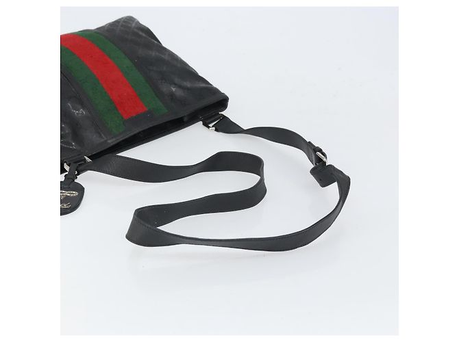 Borsa Web Sherry Line GG di GUCCI Nera Argento Rossa 269379 Auth bs32569 Nero Rosso - vista 7
