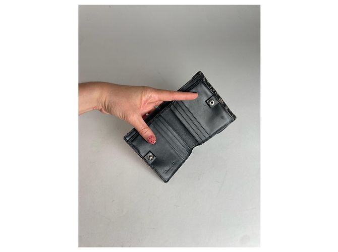 Vintage Dior Oblique Monogram Saddle Wallet Grey Black - view 5
