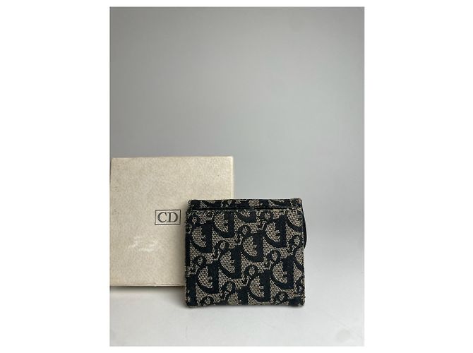 Vintage Dior Oblique Monogram Saddle Wallet Grey Black - view 8