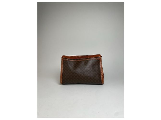 Céline Clutch in pelle monogramma Triomphe vintage Celine Paris marrone - vista 10