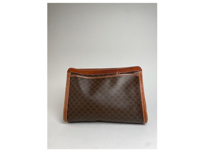 Céline Clutch in pelle monogramma Triomphe vintage Celine Paris marrone - vista 2