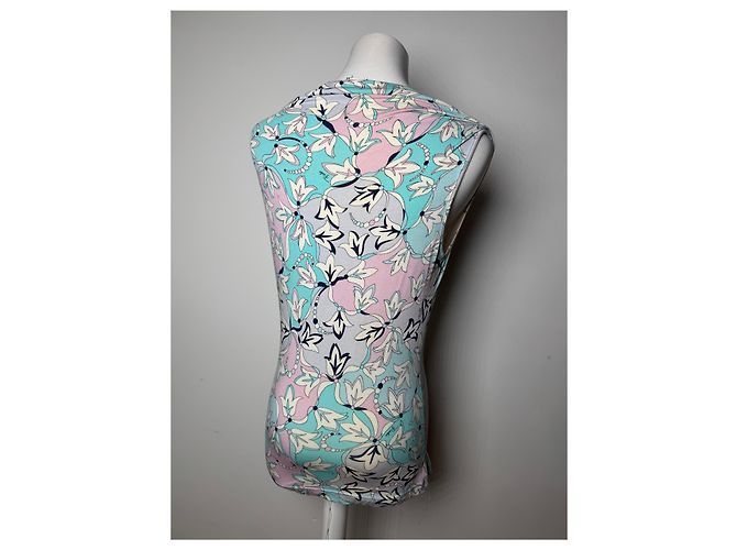 Top astratto vintage Emilio Pucci blu bianco viola Multicolore - vista 14