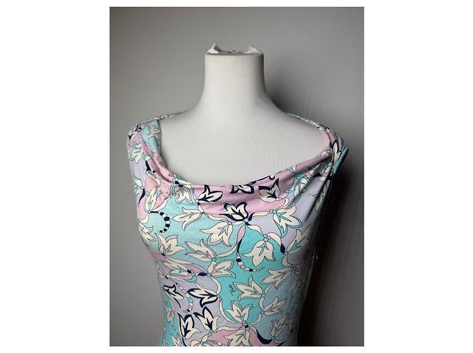 Top astratto vintage Emilio Pucci blu bianco viola Multicolore - vista 8