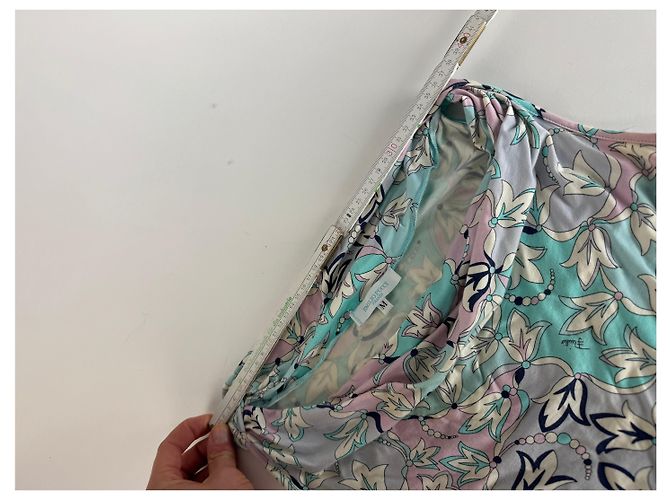 Top astratto vintage Emilio Pucci blu bianco viola Multicolore - vista 9